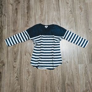 Old Navy Striped Colorblock Curved Hem Top